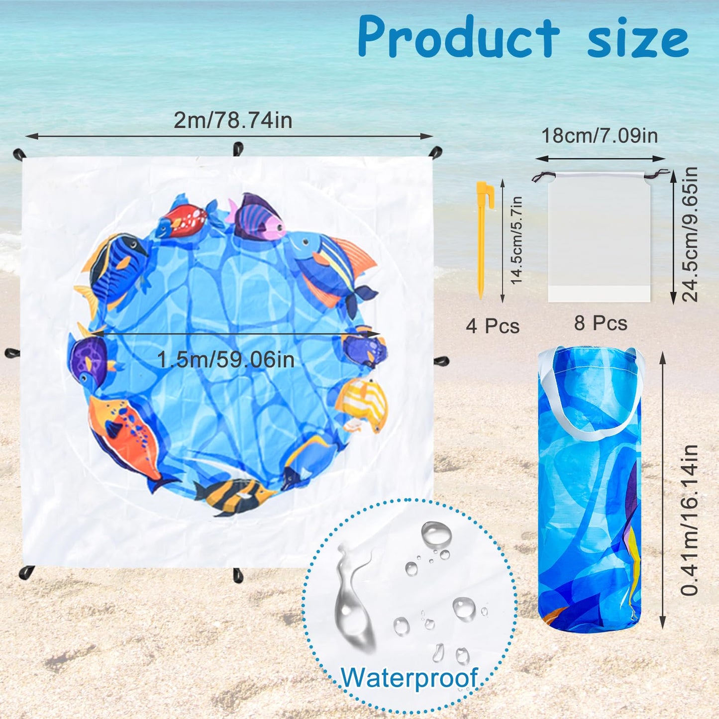 Fantang 6.5ft Baby Beach Pool – 2-in-1 Portable Kids Pool & Blanket