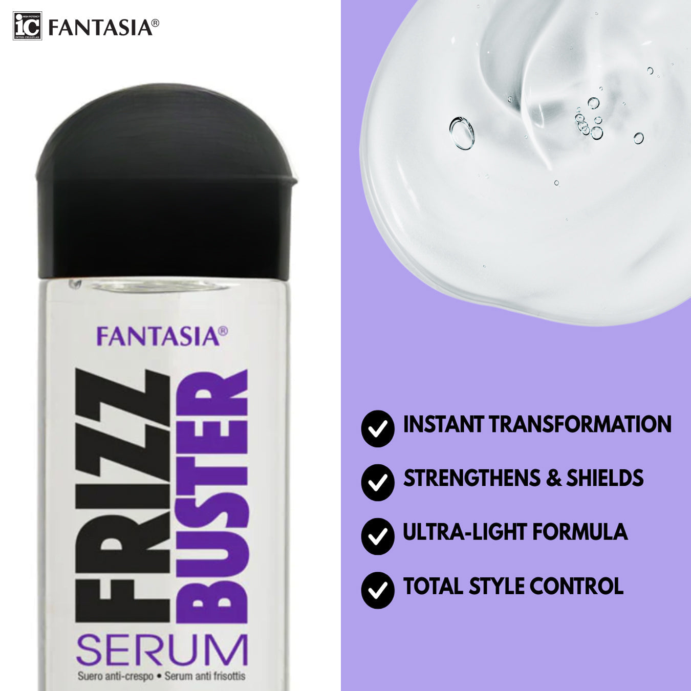 Fantasia IC Frizz Buster Serum for Frizz Control & Shine 178 ml/6.0 oz