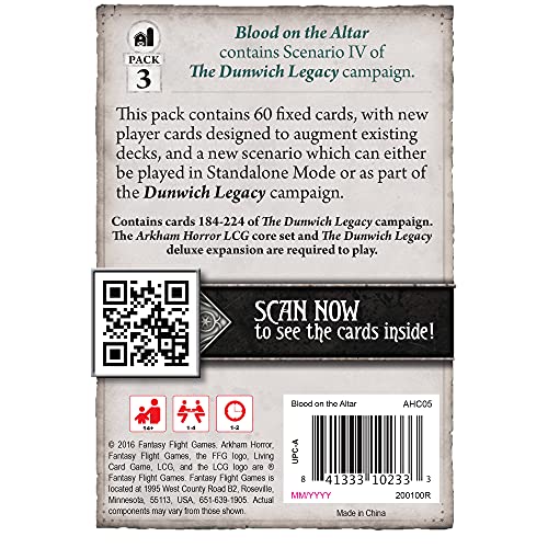 Arkham Horror: The Card Game – Blood on the Altar Mythos Pack | Dunwich Secrets | Fantasy Flight Games