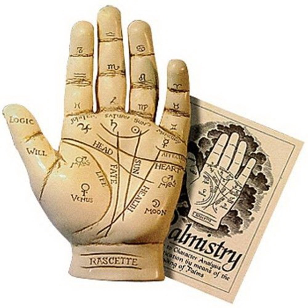 Fantasy Gifts Palmistry Hand Model – Resin Sculpture with Booklet for Palm Reading