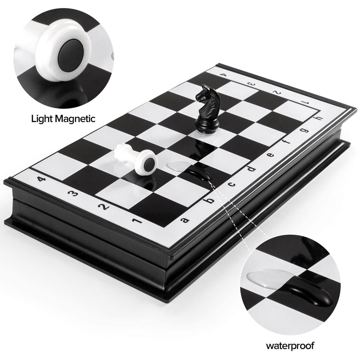 FanVince Magnetic Folding Travel Chess Set – 9.5-Inch Portable Board