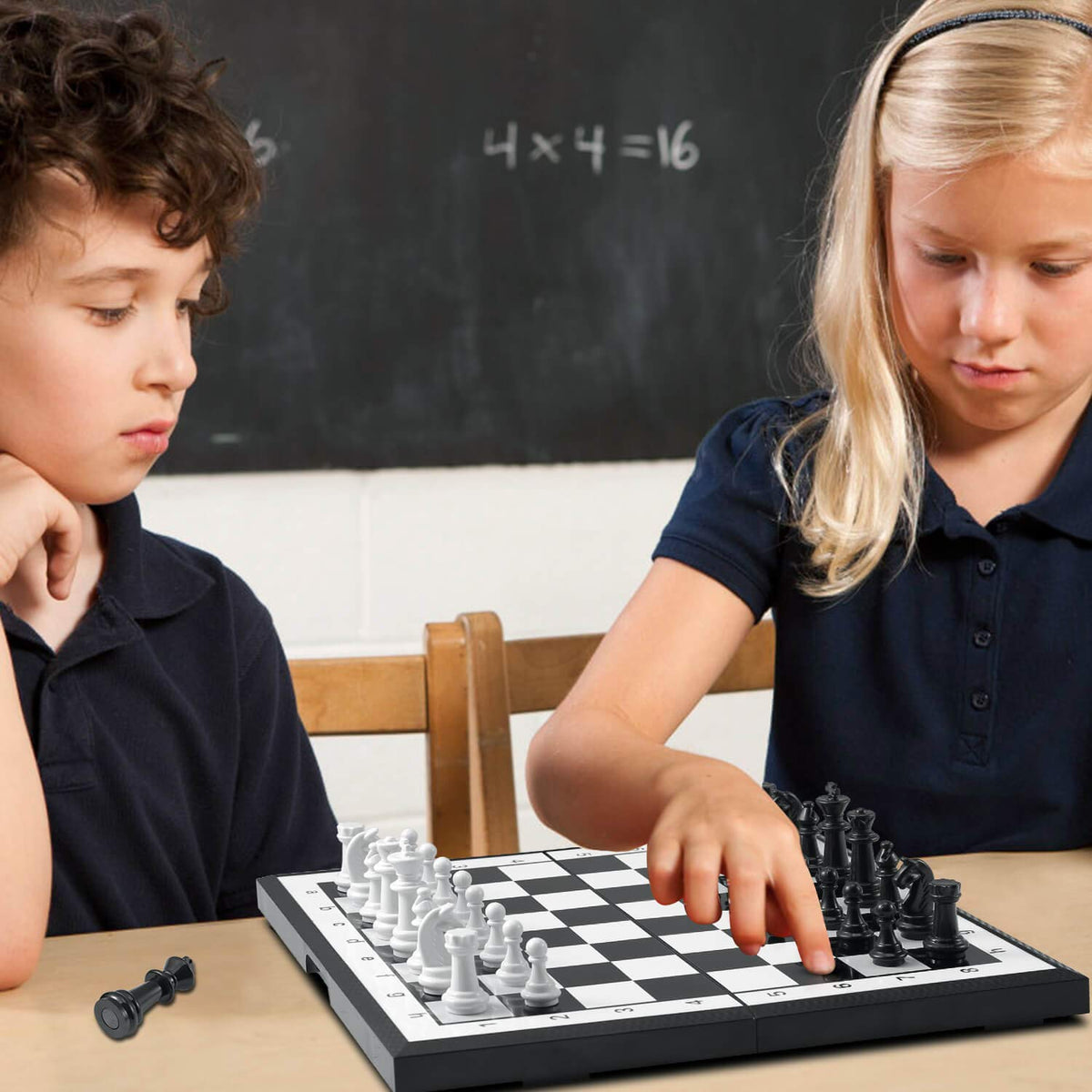 FanVince Magnetic Folding Travel Chess Set – 9.5-Inch Portable Board