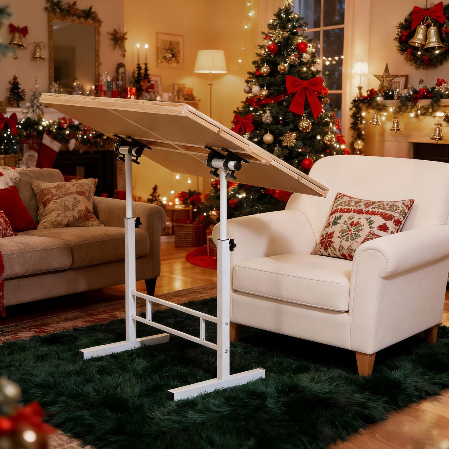 Fanwer 1500-Piece Puzzle Table with Adjustable Legs, Tilt 0–360°, & 4 Drawers | 35x26 in