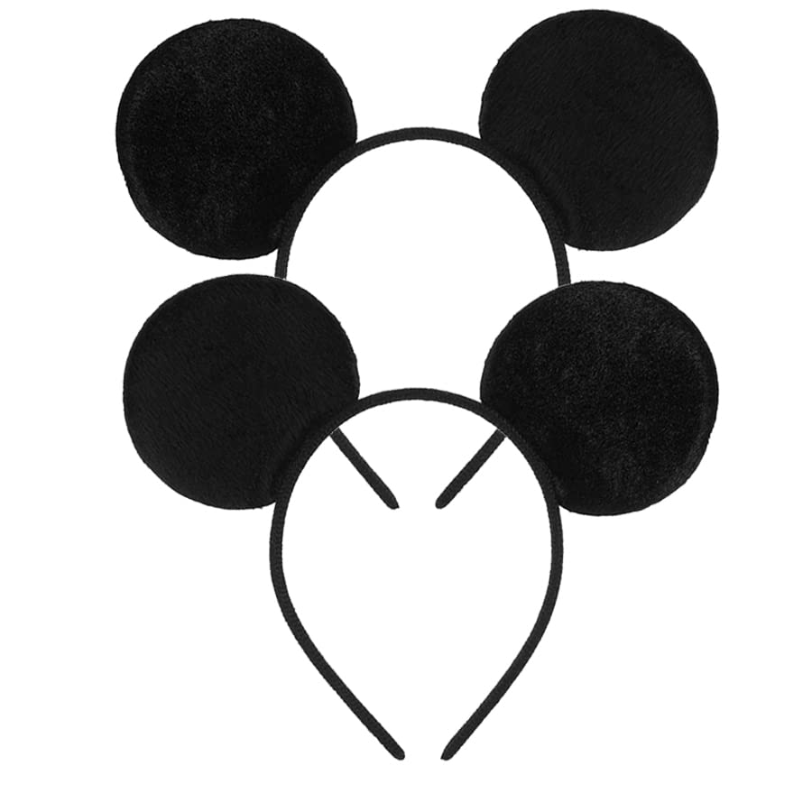 FANYITY Mouse Ears Headbands – 2-Piece Sequin Hair Band Set in Black