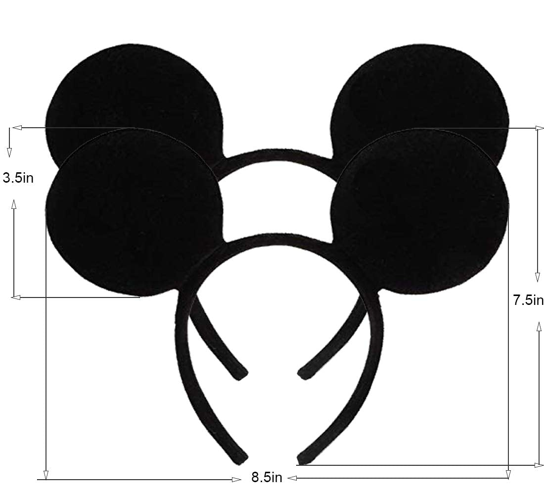 FANYITY Mouse Ears Headbands – 2-Piece Sequin Hair Band Set in Black