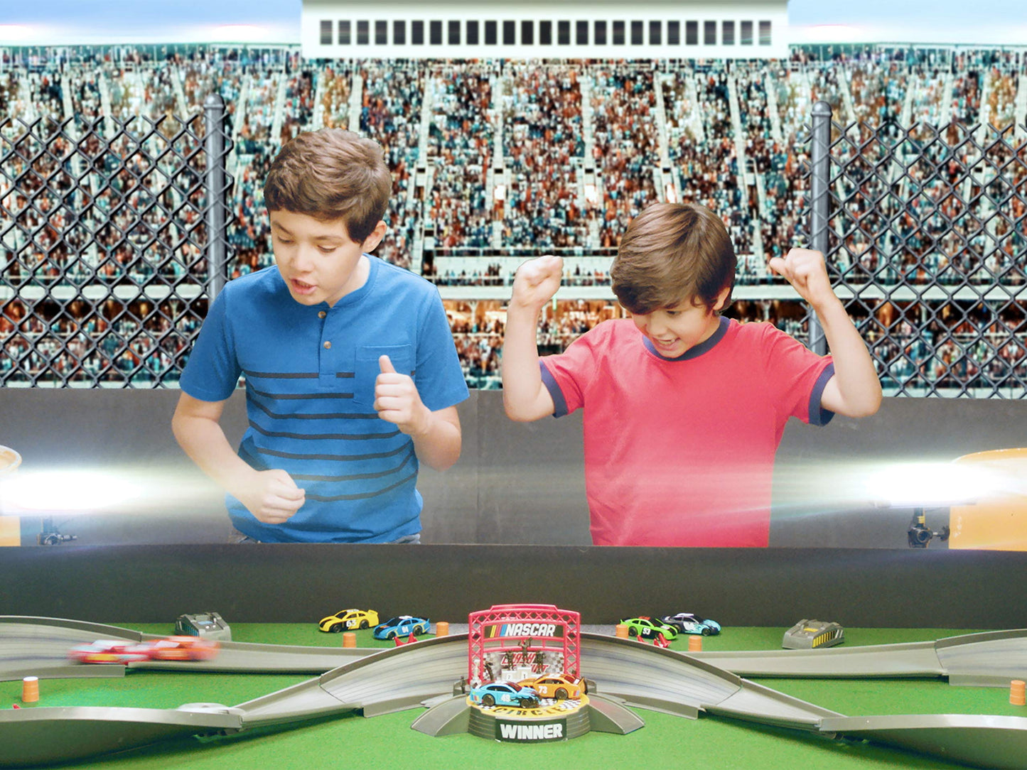 Far Out Toys NASCAR Crash Circuit Ultimate Road Course Bundle – 4 Electric Cars