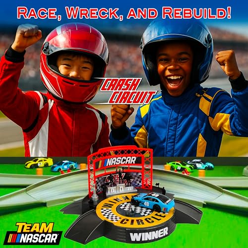Far Out Toys NASCAR Crash Circuit Ultimate Road Course Bundle – 4 Electric Cars