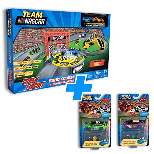 Far Out Toys NASCAR Crash Circuit Ultimate Road Course Bundle – 4 Electric Cars