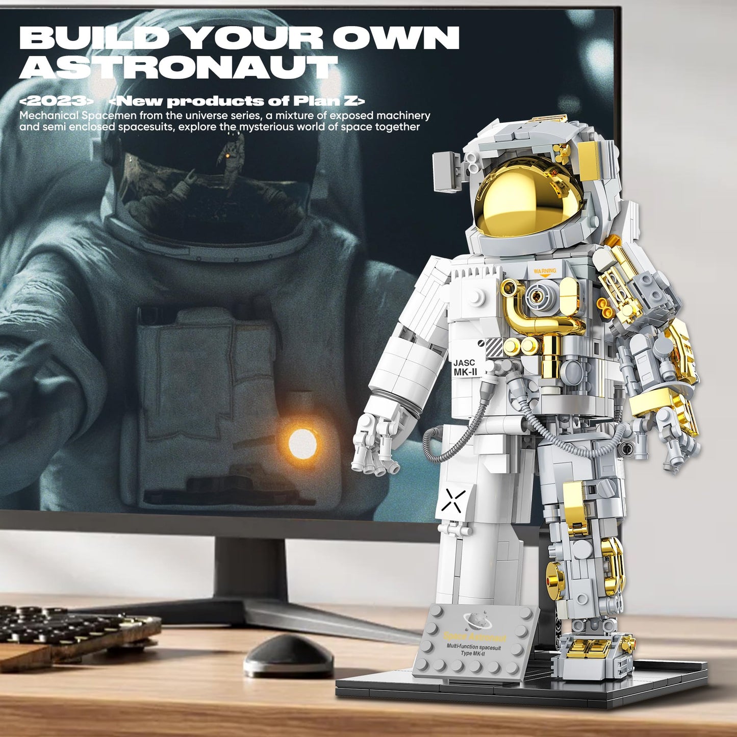 FarBlocked Space Astronaut Building Block Set – 966 Pcs with Display Stand for Teens & Adults