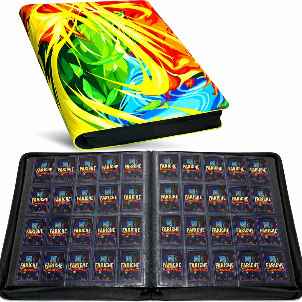 FARICHE 20-Pocket Card Binder – Holds 2000 Cards, Waterproof PU Leather, 50 Sleeves