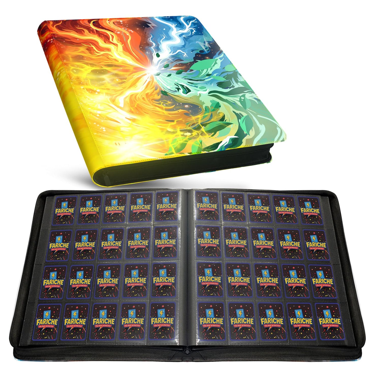 FARICHE Toploader Card Binder – 20-Pocket Waterproof Case for Trading Cards (2000 Cards)