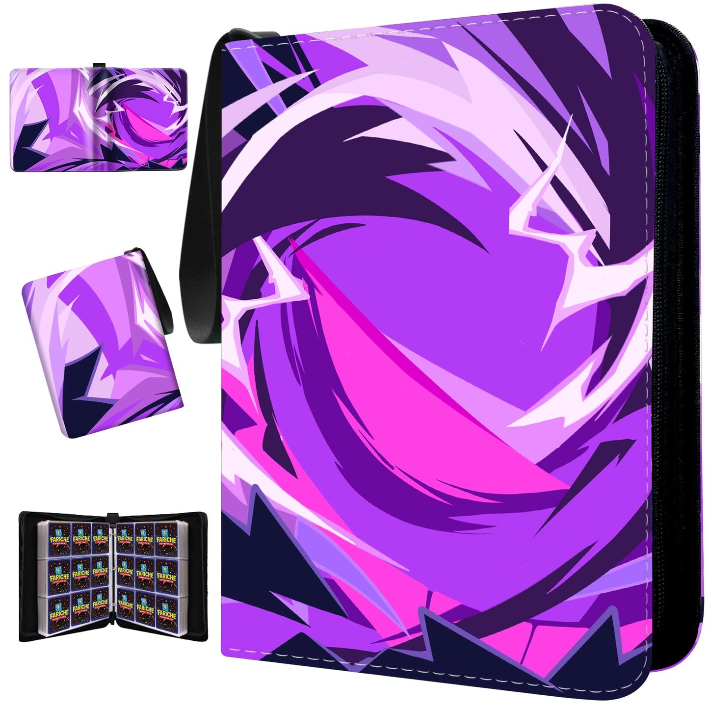 FARICHE 9-Pocket Trading Card Binder – Holds 900 Cards, Waterproof, 40 Removable Pages, 3-Ring Expandable