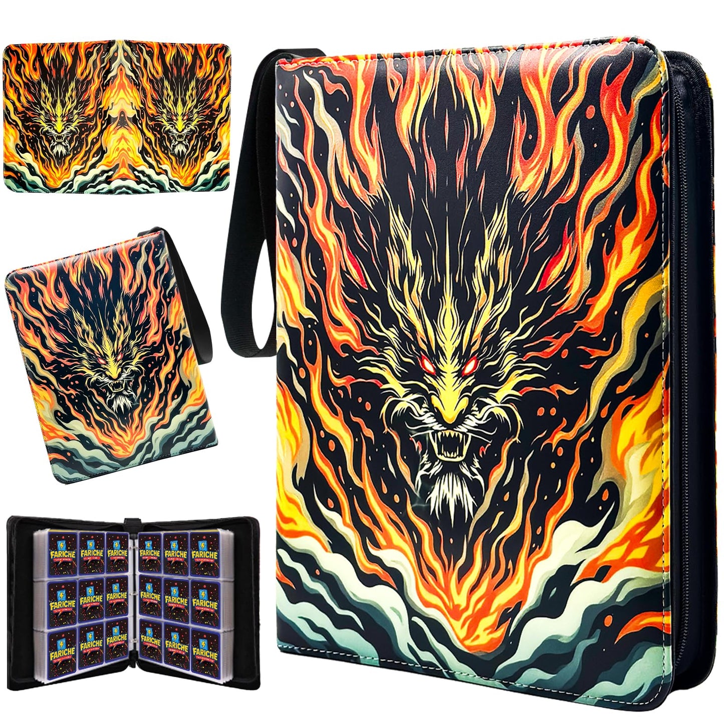 FARICHE Trading Card Binder – 900 Cards, 9-Pocket Album, Waterproof & Portable