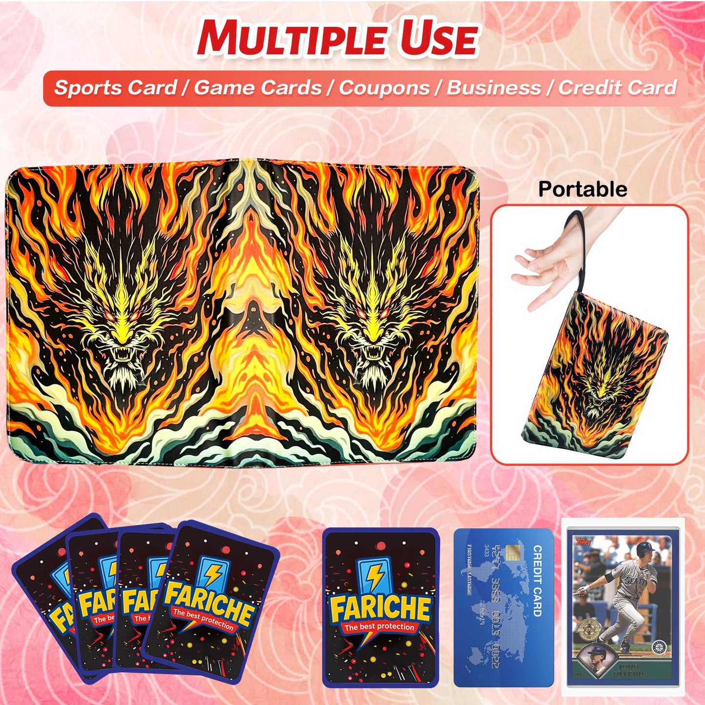 FARICHE Trading Card Binder – 900 Cards, 9-Pocket Album, Waterproof & Portable