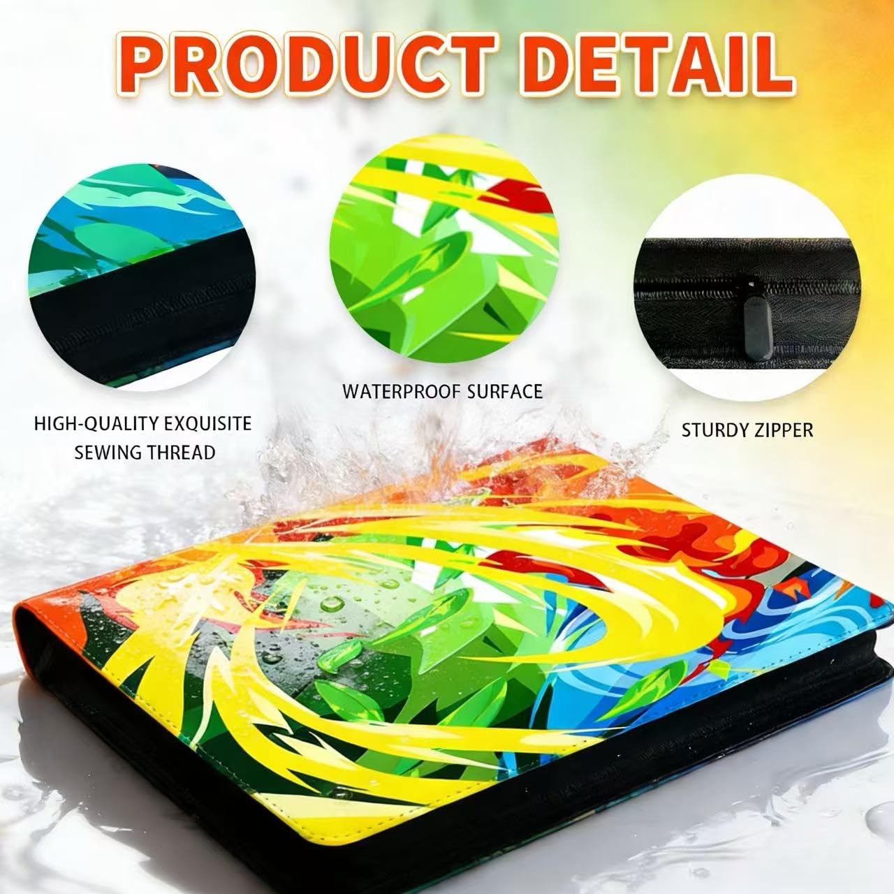 FARICHE 20-Pocket Card Binder – Holds 2000 Cards, Waterproof PU Leather, 50 Sleeves