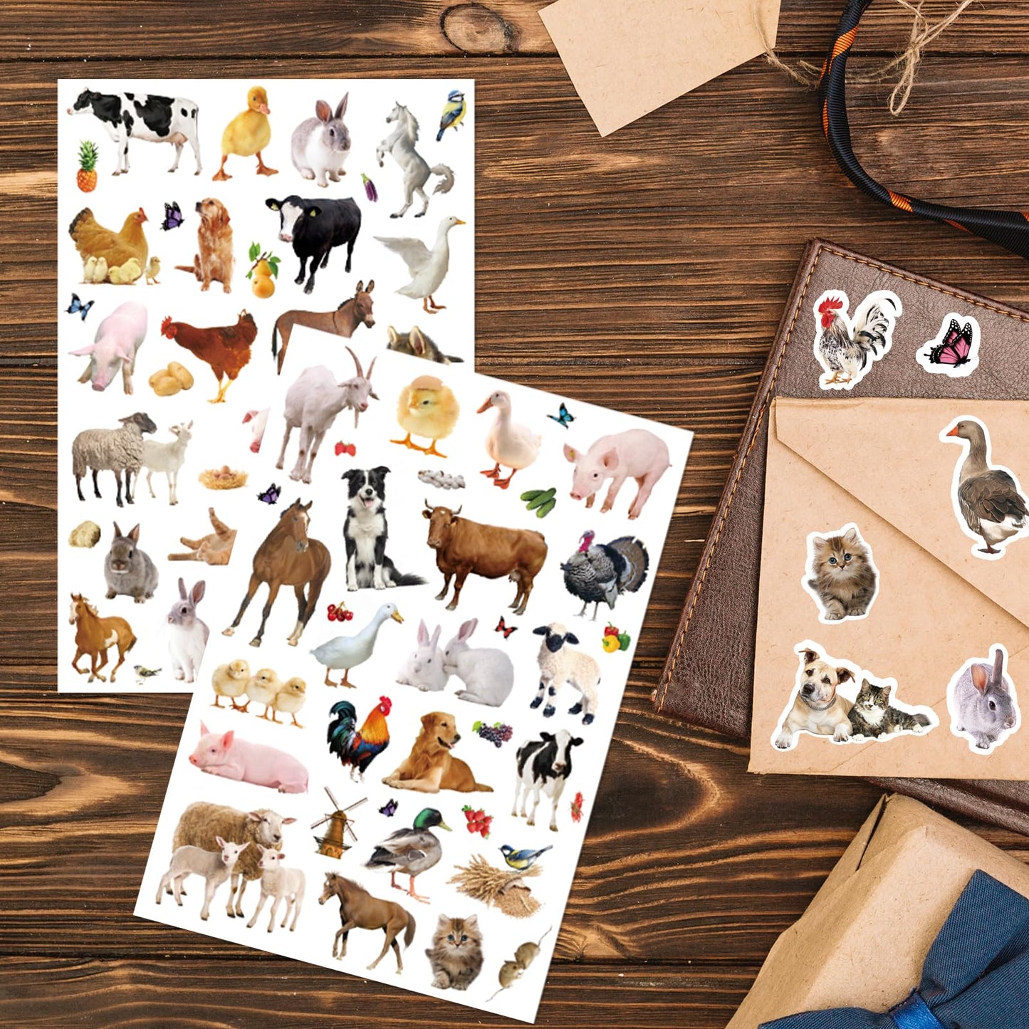 Farm Animals Stickers 720 Count — 20 Sheets, 144 Designs for Scrapbooks, Calendars & Gifts