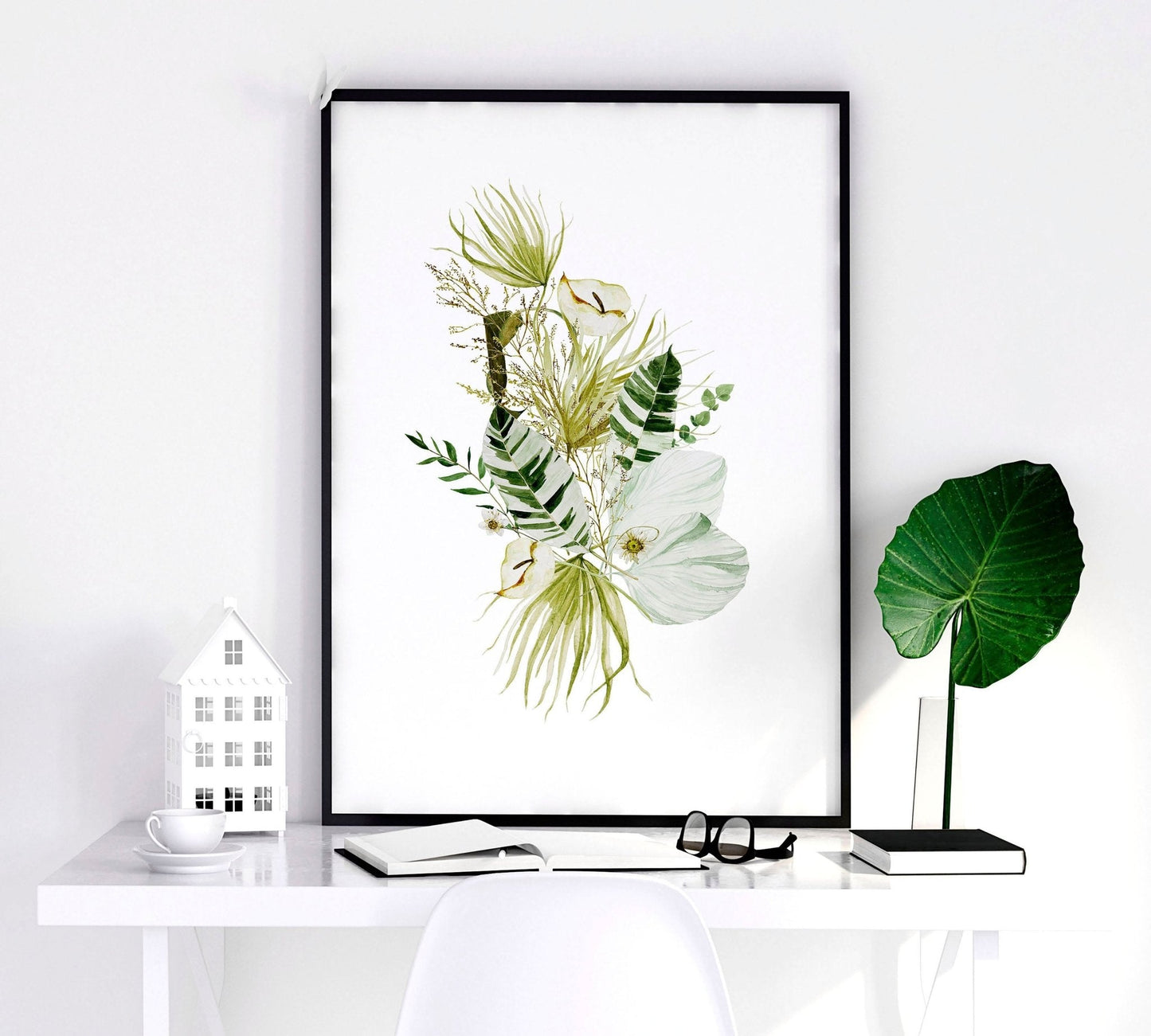 Framed Wall Art for Bedroom – Set of 3 Botanical Prints