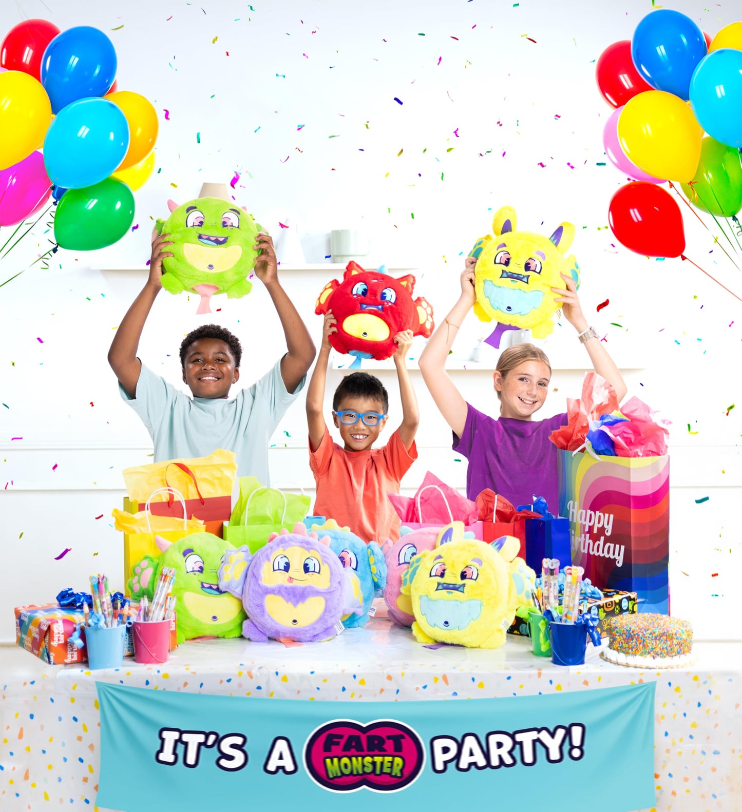 Fart Monsters Windy 16″ Scented Plush with Self-Inflating Whoopee Cushion – Lemon-Lime