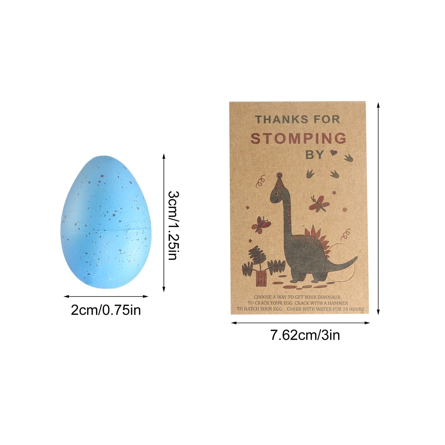 FASBET Dinosaur Party Favors – 24 Dino Eggs with Hatching Cards for Kids