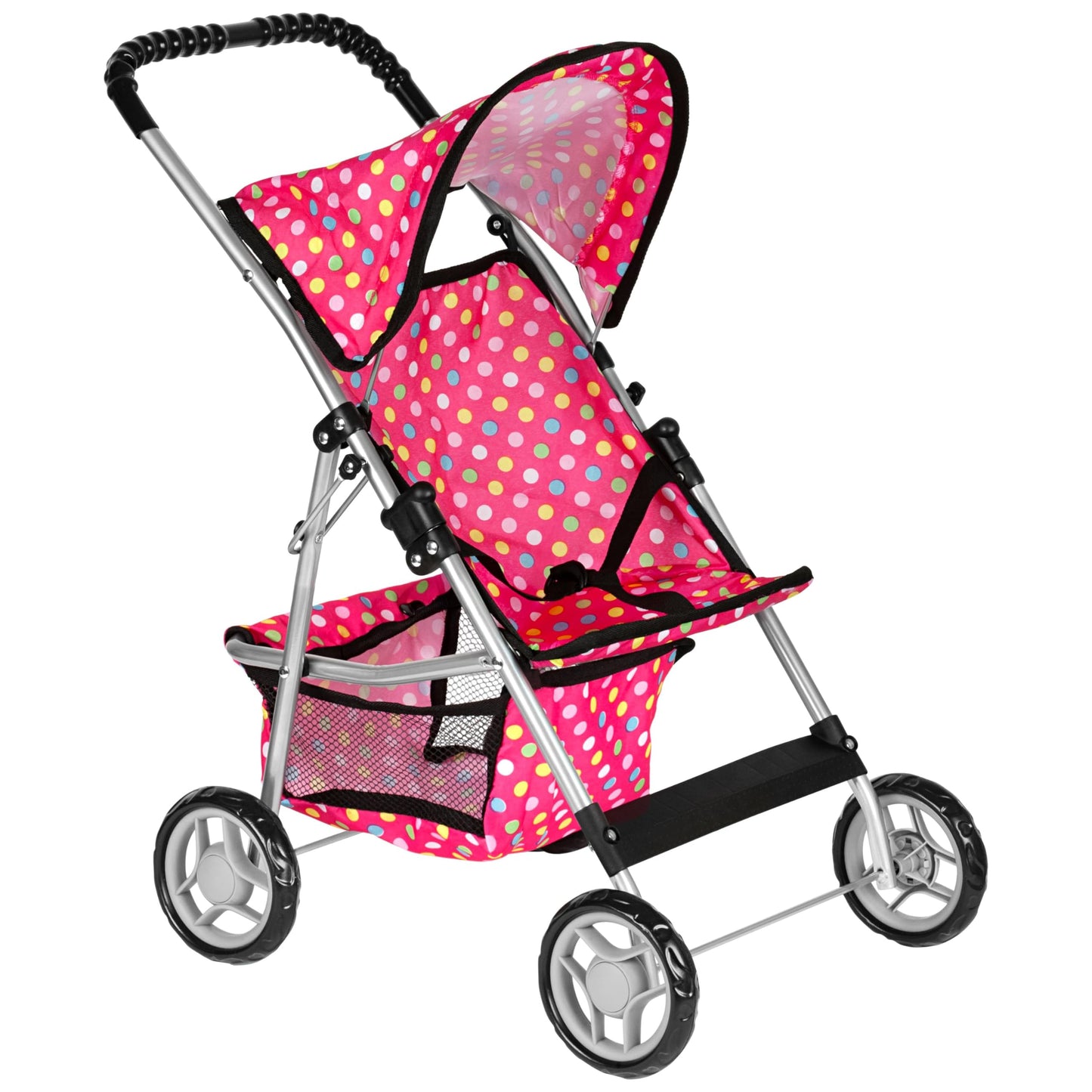 Fash N Kolor Deluxe Doll Stroller – Polka Dot Design, Bigger Wheels