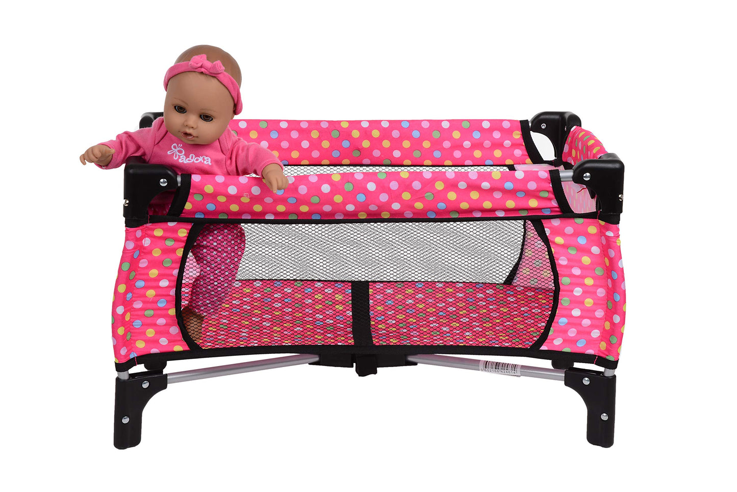 Fash N Kolor 4-Piece Doll Play Set – Stroller, High Chair, Pack N Play & Infant Seat (Fits Up to 18” Dolls)