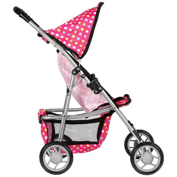 Fash N Kolor Deluxe Doll Stroller – Polka Dot Design, Bigger Wheels