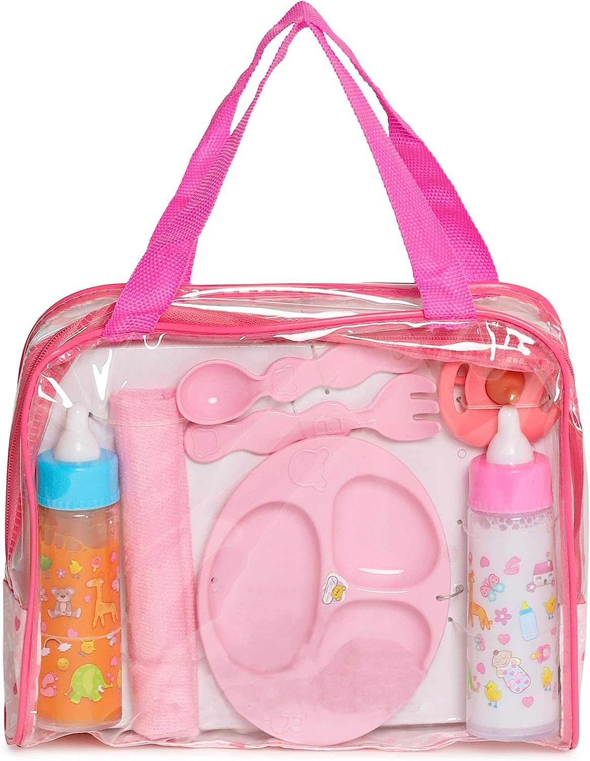 Fash N Kolor My Sweet Baby 13-Piece Doll Feeding & Diaper Bag Set – Pretend Play Kit for 12-18 Inch Dolls