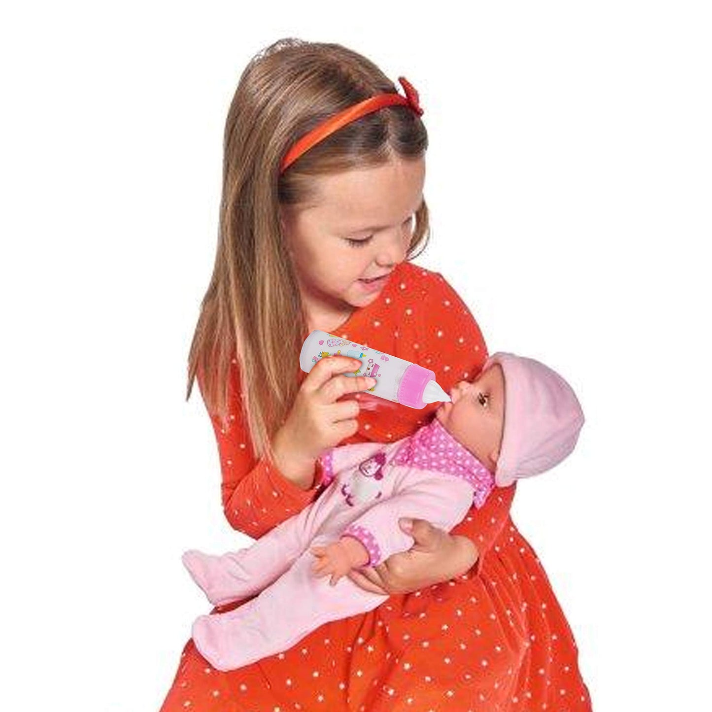 fash n kolor My Sweet Baby Doll Feeding Set – 6-Piece Doll Care Kit with Bottles, Pacifiers & Tote Bag