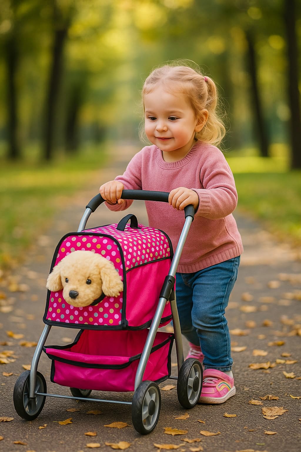 Fash N Kolor Puppy Doll Stroller – Remote-Control Walking & Barking Plush Toy for Kids