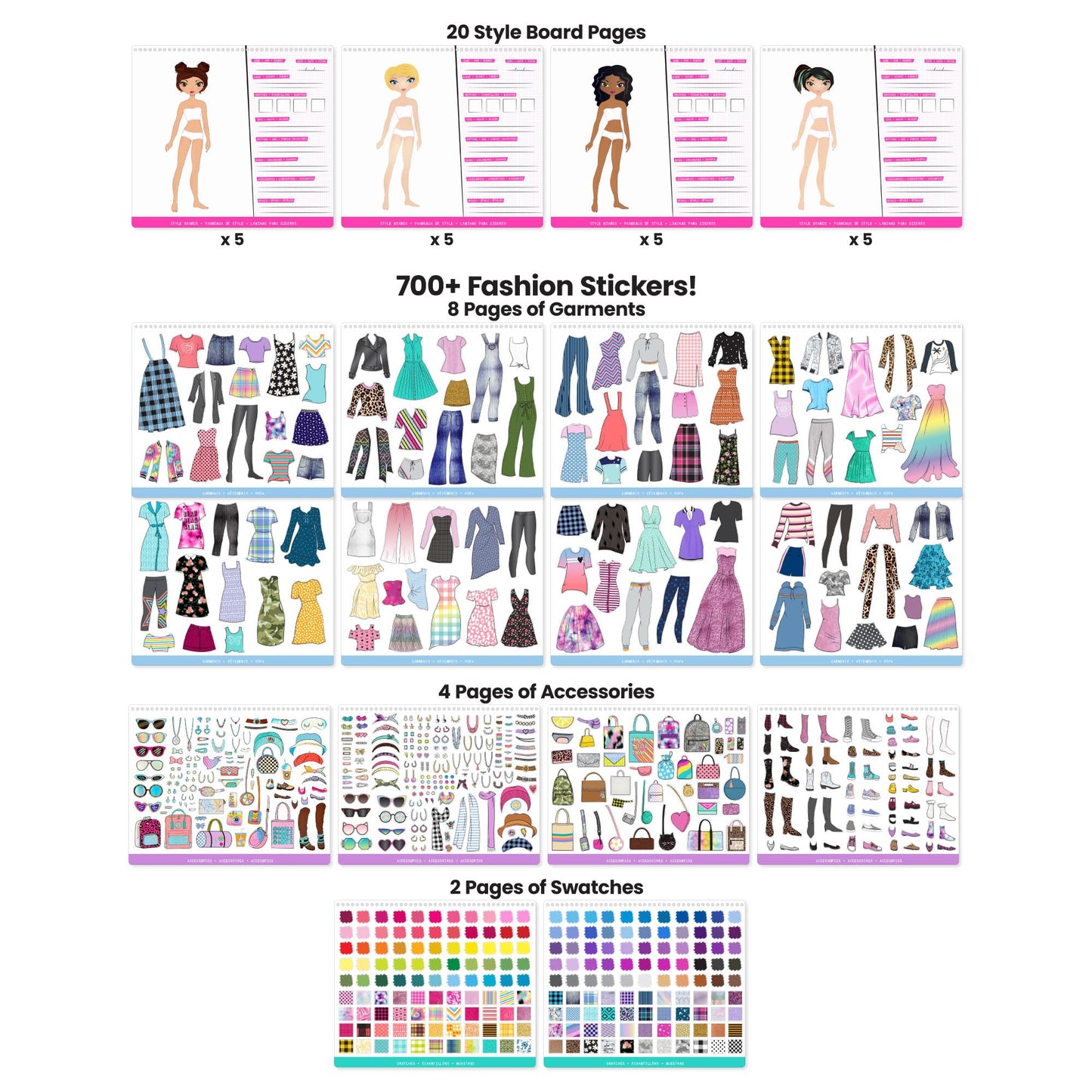 Fashion Angels Designer Kit for Girls – Sticker Book (Ages 6-10) | 700+ Stickers