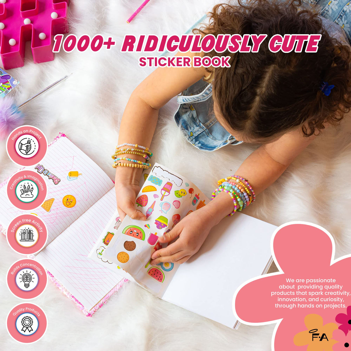 Fashion Angels 1000+ Ridiculously Cute Stickers for Kids | 40-Page Sticker Book