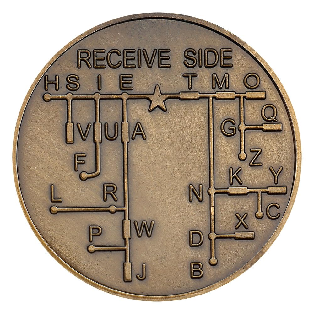 Fasmesk Morse Code Coin - Limited Edition Engraved Morse Message for History Buffs & Collectors