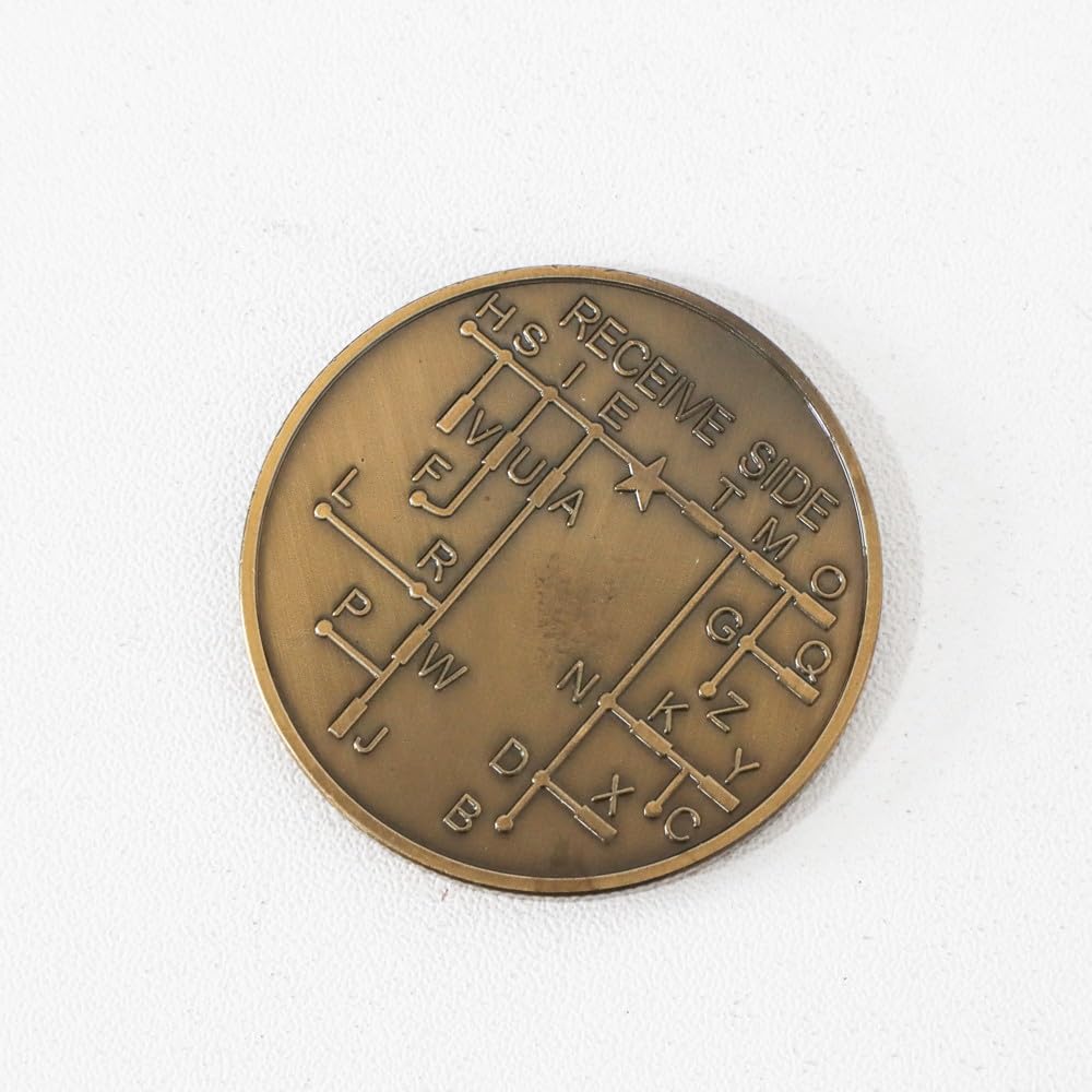Fasmesk Morse Code Coin - Limited Edition Engraved Morse Message for History Buffs & Collectors