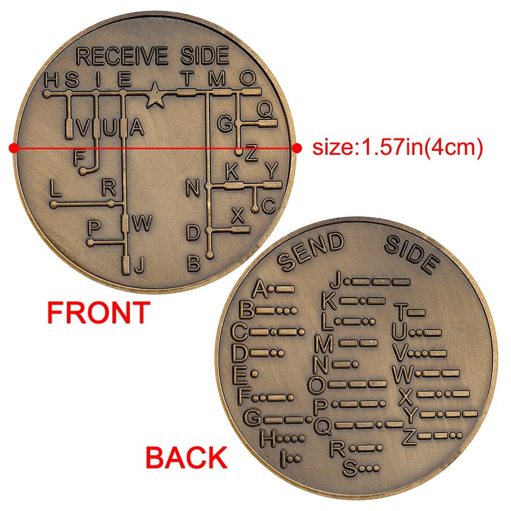 Fasmesk Morse Code Coin - Limited Edition Engraved Morse Message for History Buffs & Collectors