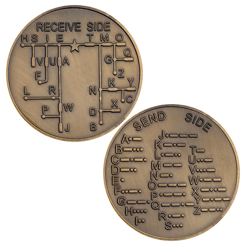 Fasmesk Morse Code Coin - Limited Edition Engraved Morse Message for History Buffs & Collectors