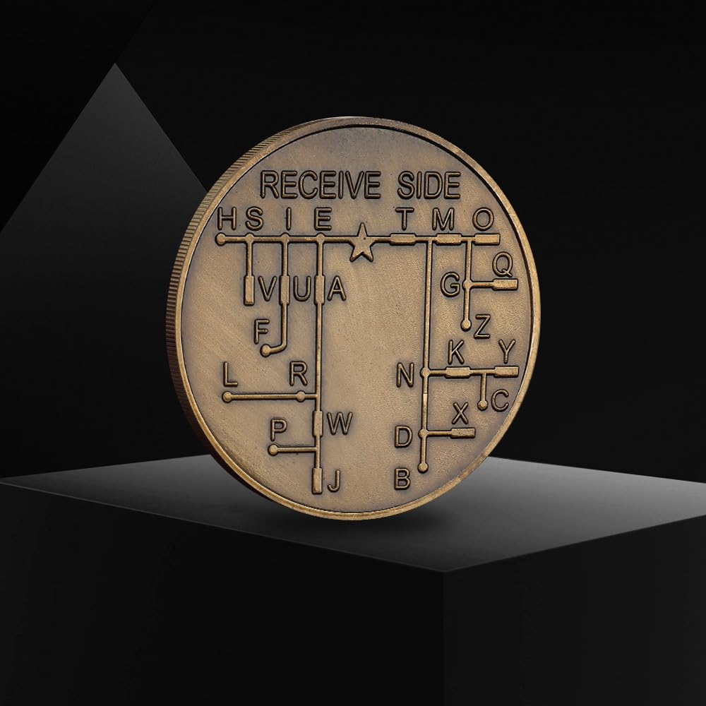 Fasmesk Morse Code Coin - Limited Edition Engraved Morse Message for History Buffs & Collectors