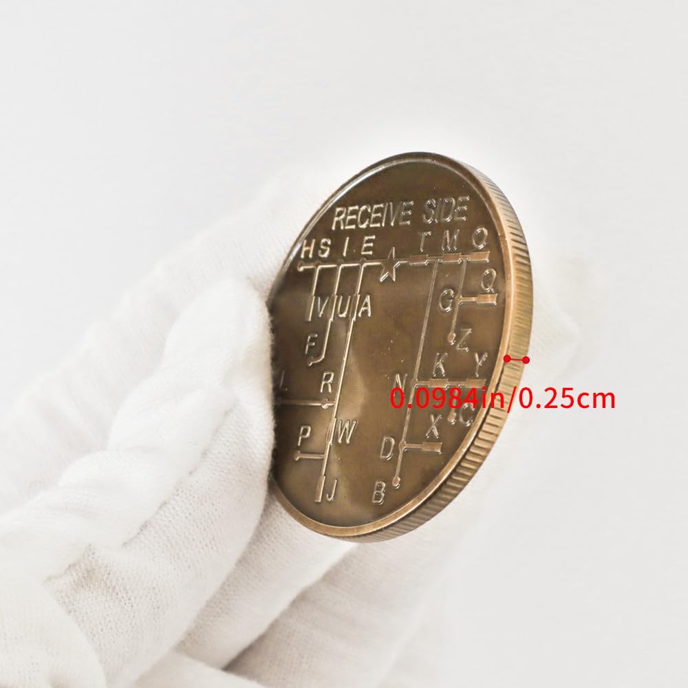 Fasmesk Morse Code Coin - Limited Edition Engraved Morse Message for History Buffs & Collectors