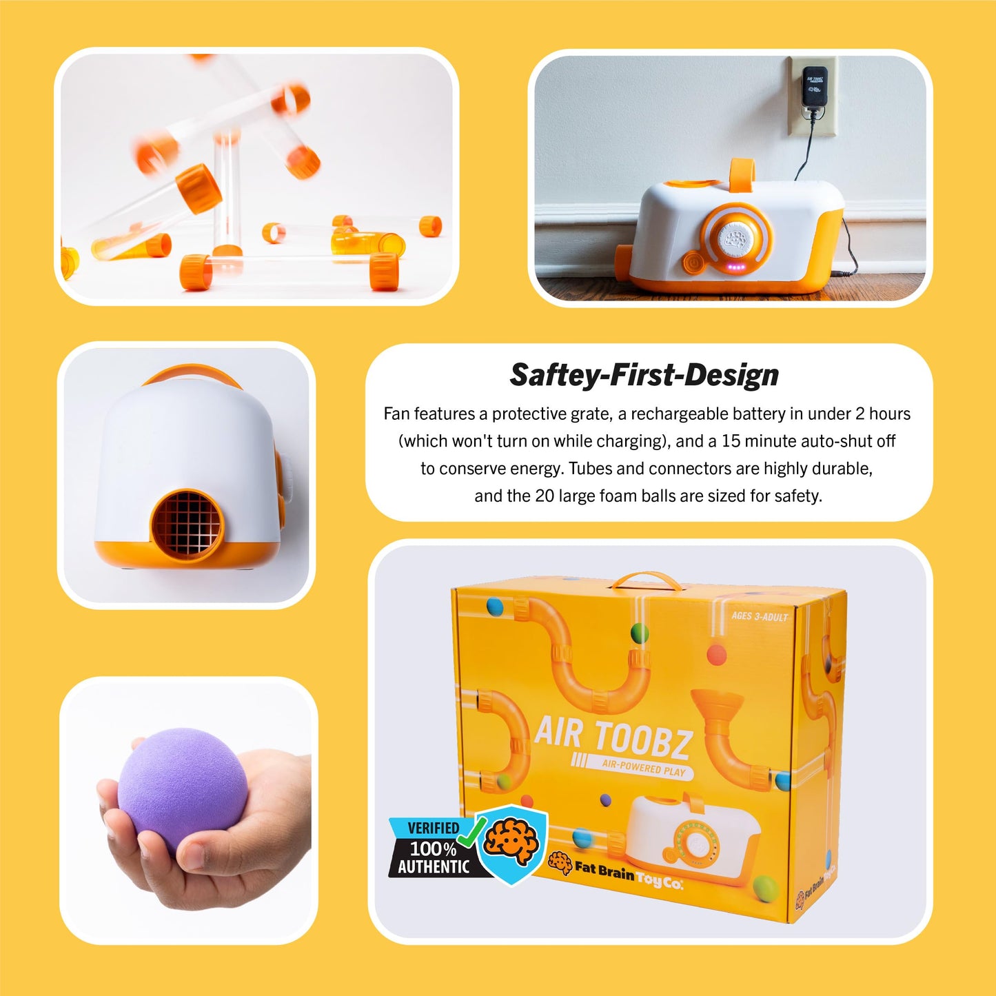 Fat Brain Toys The Original Air Toobz – Air-Powered STEM Toy for 3+