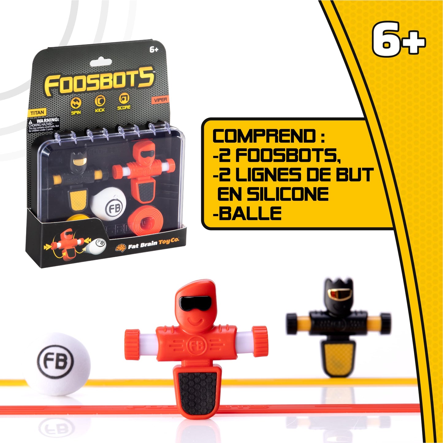 Fat Brain Toys Foosbots On The Go Tabletop Trickshot Game — 2 Player Indoor Soccer