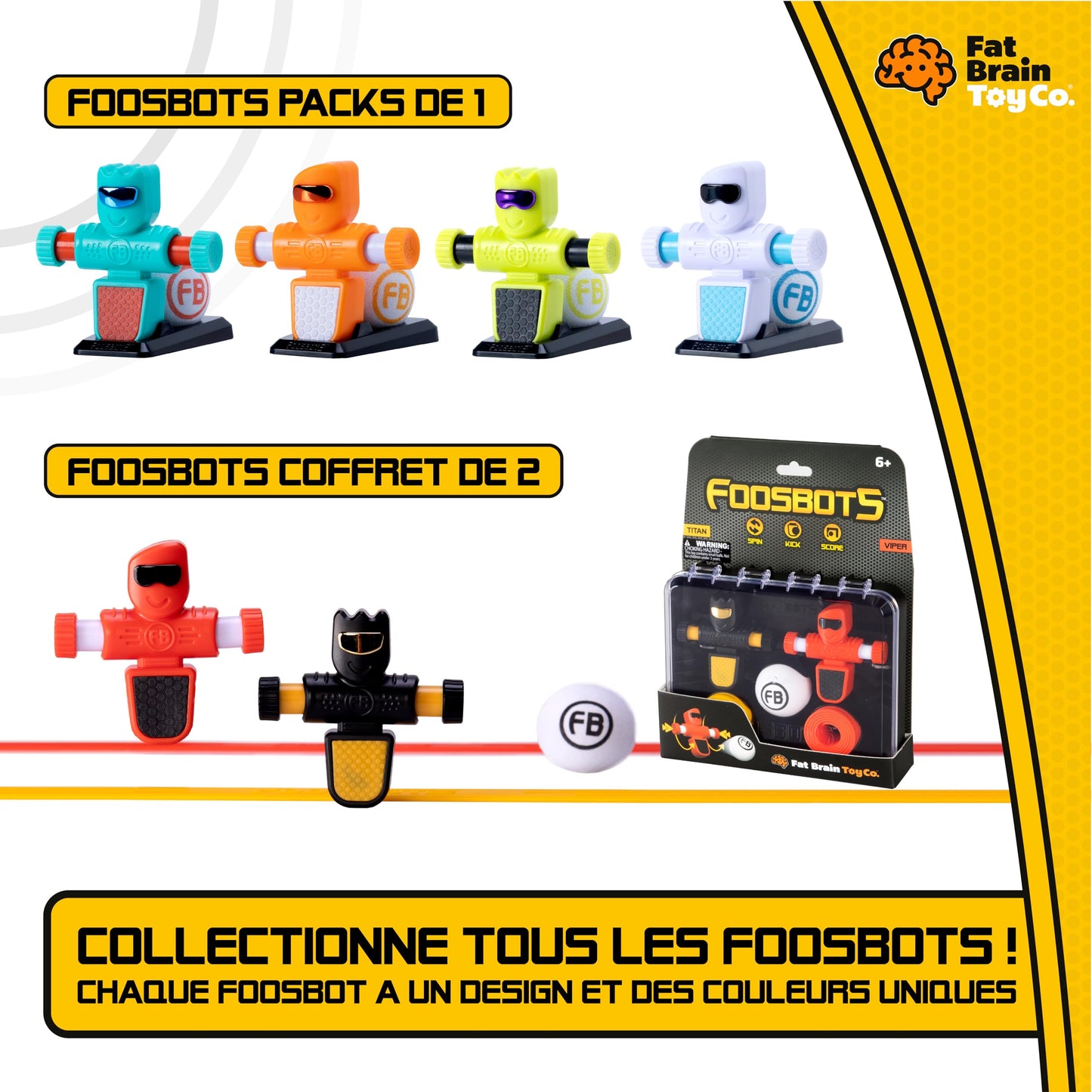 Fat Brain Toys Foosbots On The Go Tabletop Trickshot Game — 2 Player Indoor Soccer