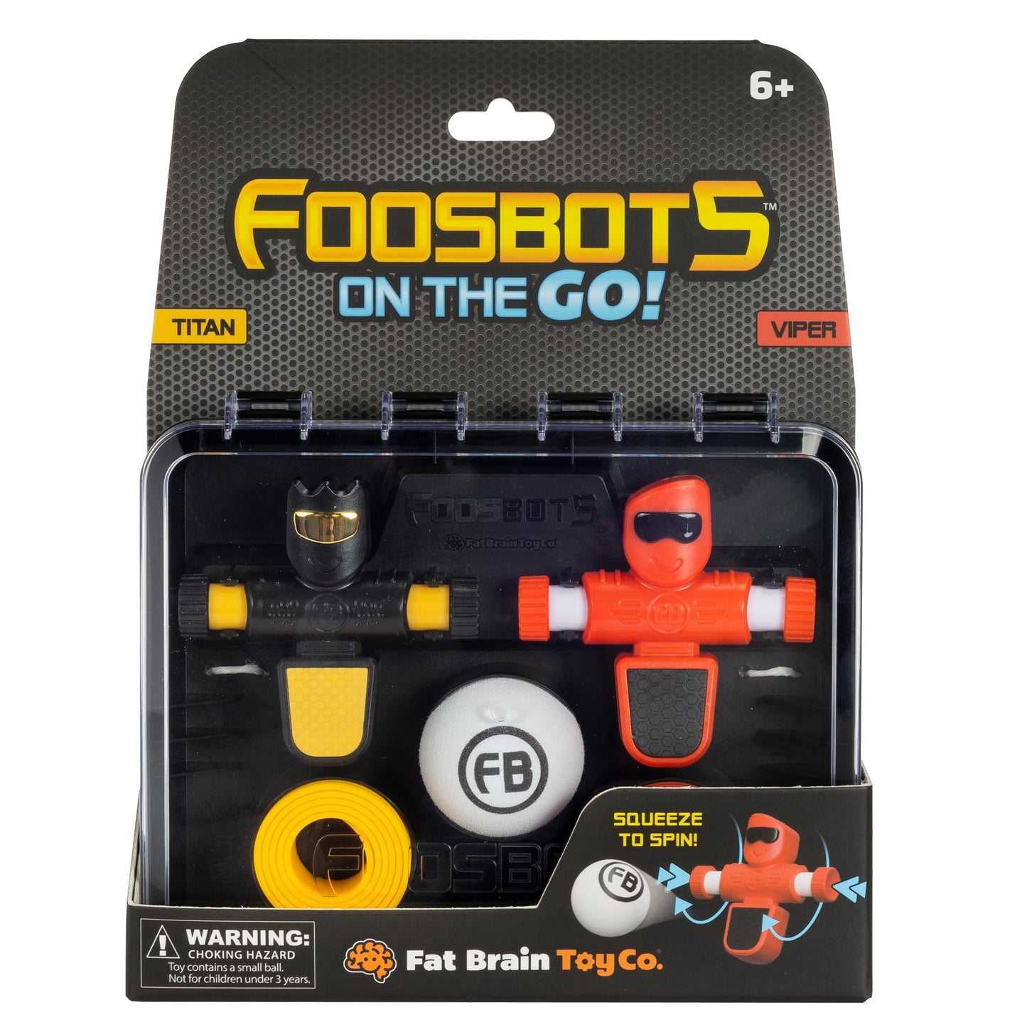 Fat Brain Toys Foosbots On The Go Tabletop Trickshot Game — 2 Player Indoor Soccer