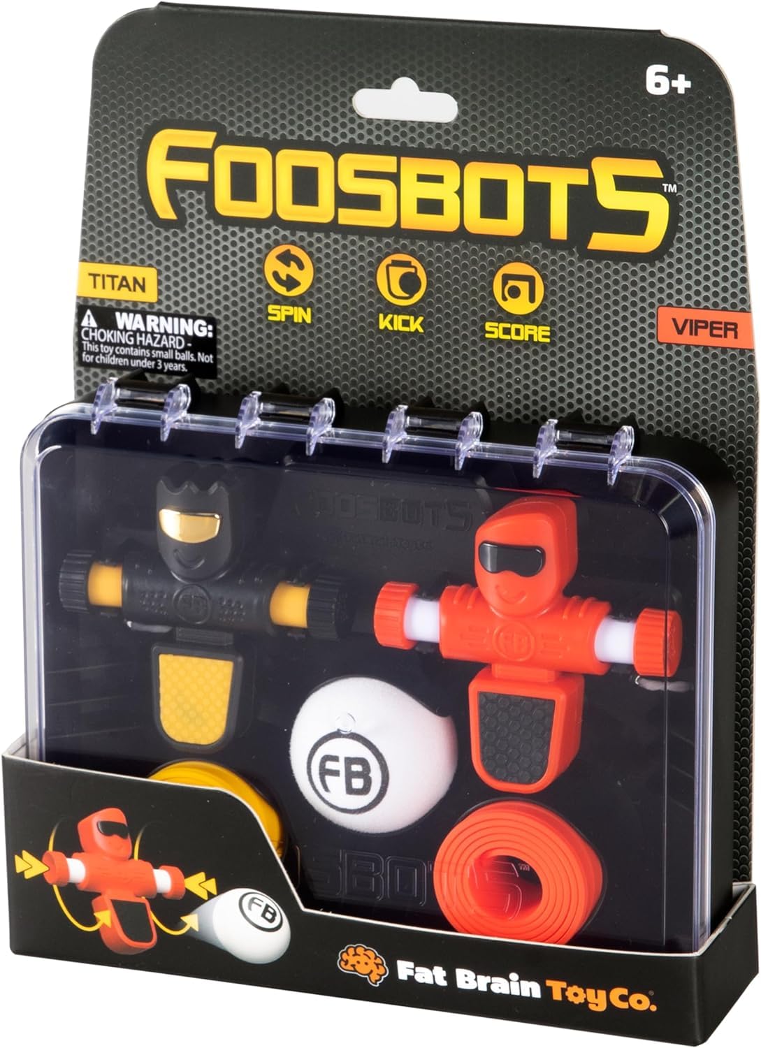 Fat Brain Toys Foosbots On The Go Tabletop Trickshot Game — 2 Player Indoor Soccer