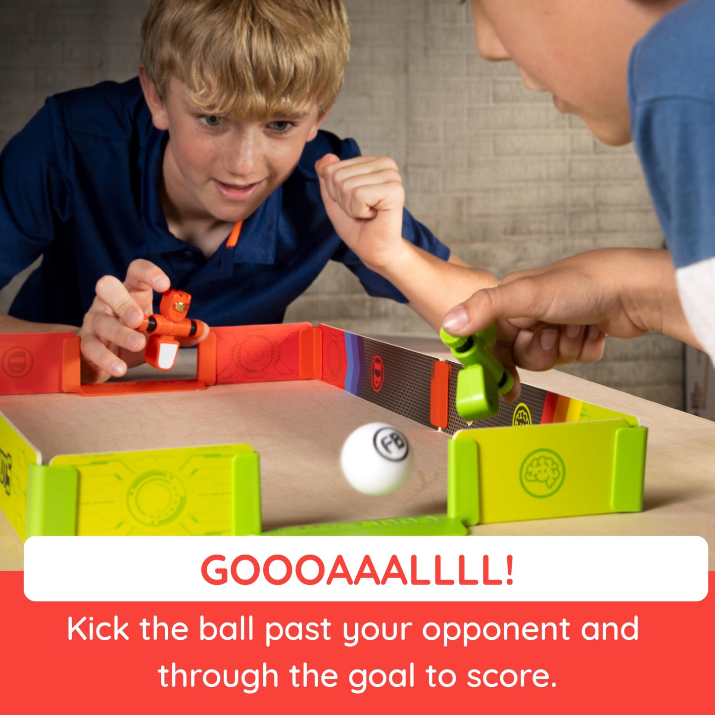 Fat Brain Toys Foosbots Stadium Battle Set – 2-Player Indoor Play for Ages 6+