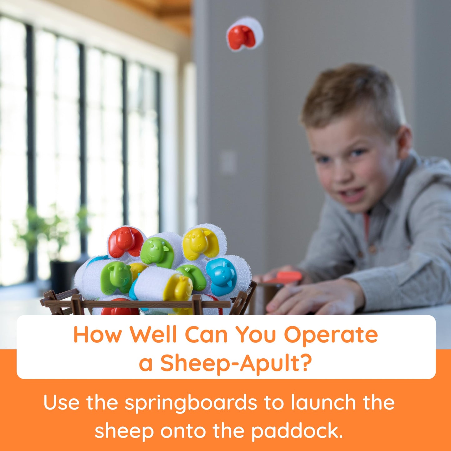 Fat Brain Toys Heap-O-Sheep Game — Catapult Fun for Family Night, 2–4 Players