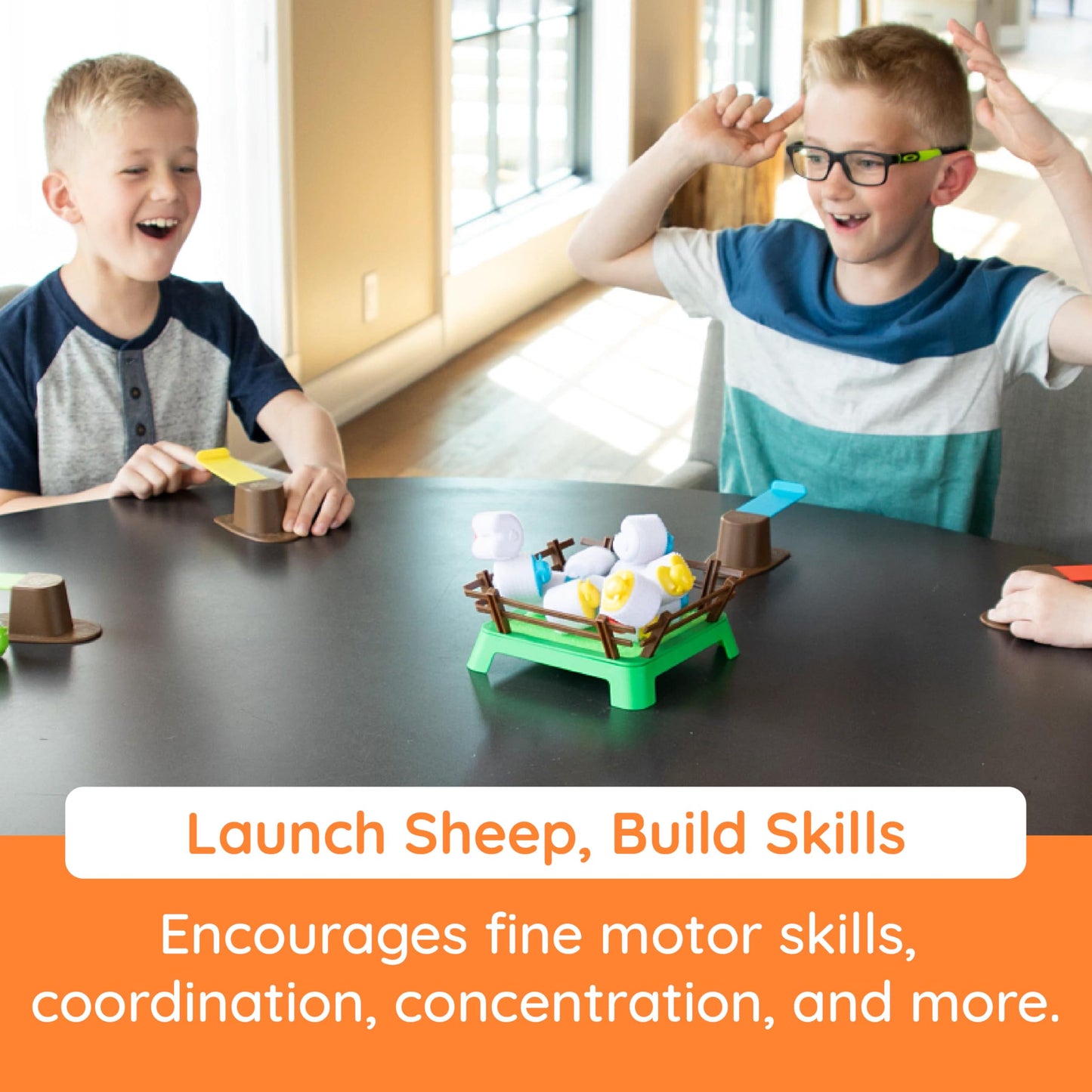 Fat Brain Toys Heap-O-Sheep Game — Catapult Fun for Family Night, 2–4 Players