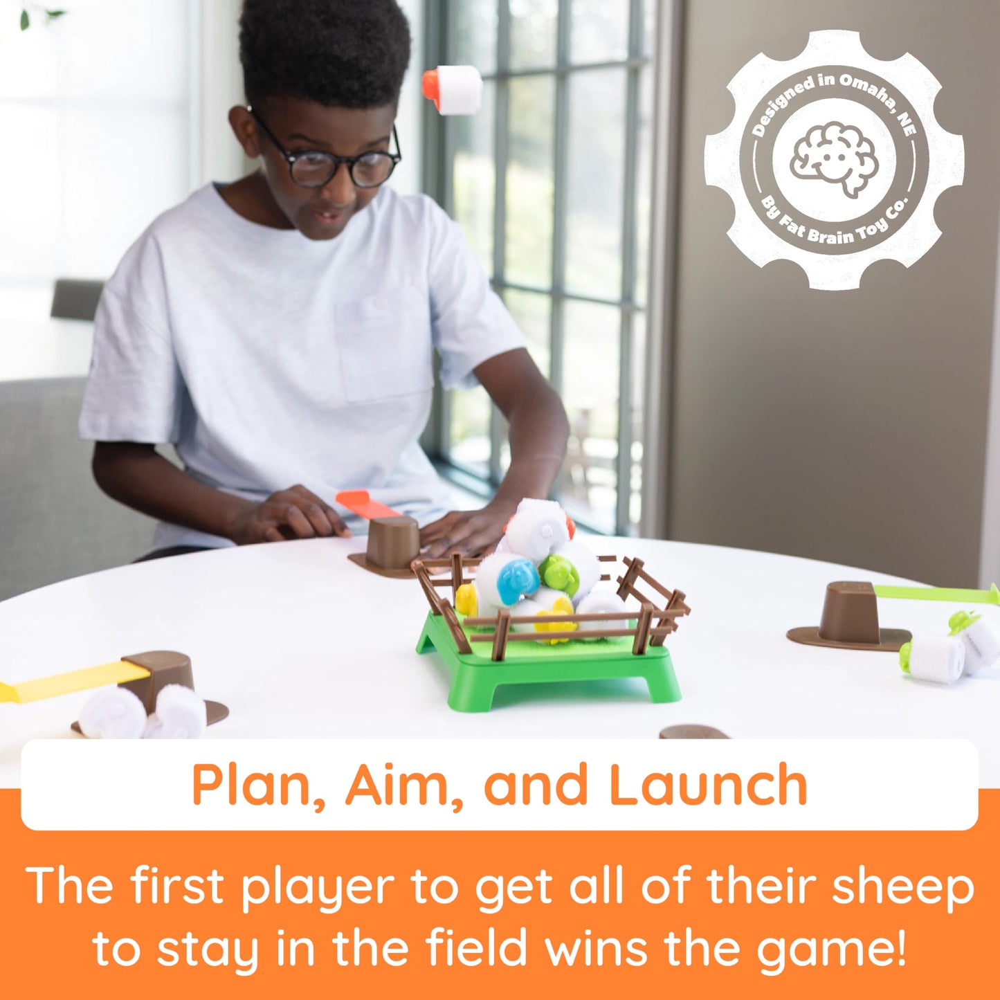 Fat Brain Toys Heap-O-Sheep Game — Catapult Fun for Family Night, 2–4 Players