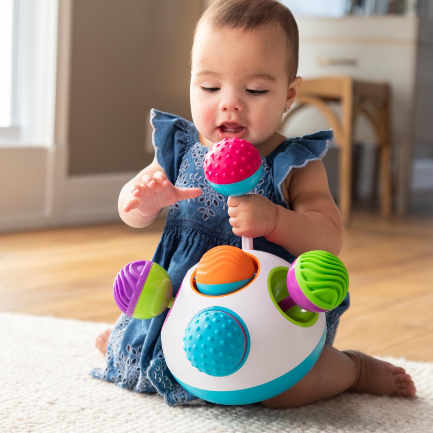 Fat Brain Toys Klickity Sensory Toy for 1 Year and Up | Multi-Textured Toddler Activity