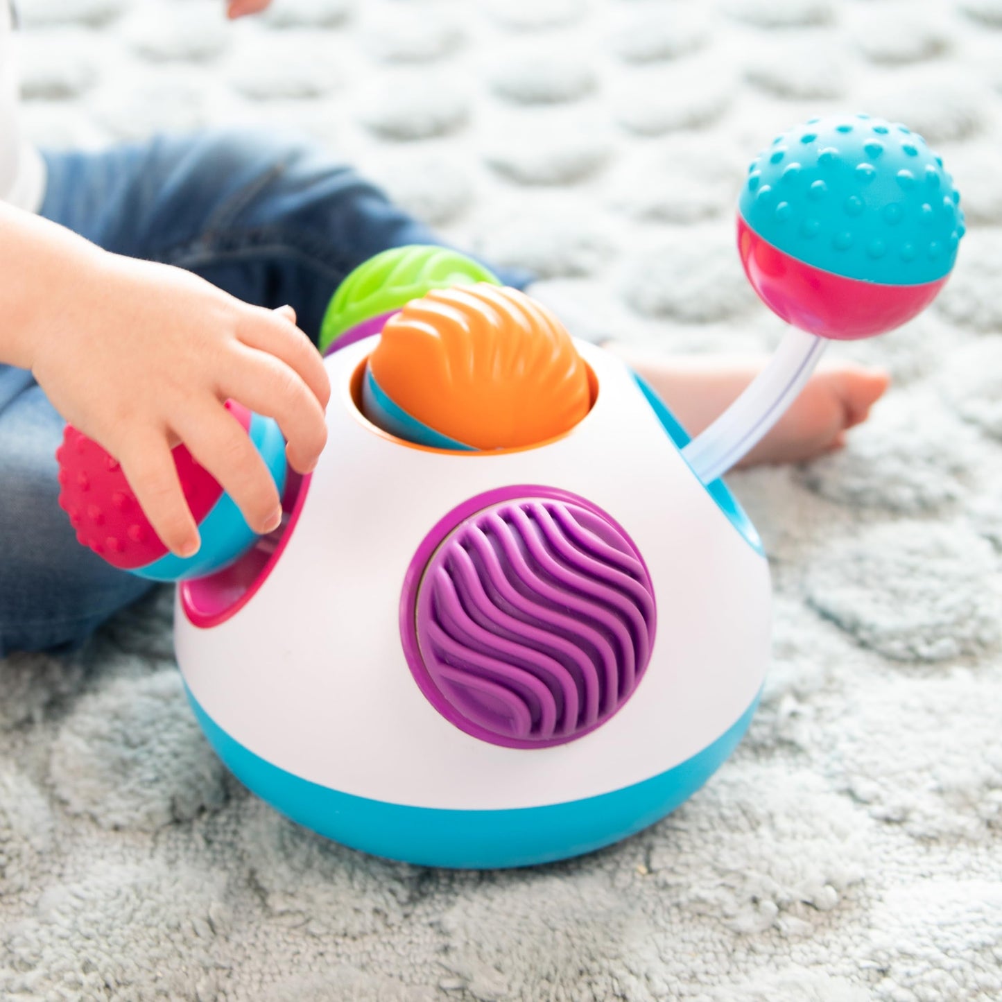 Fat Brain Toys Klickity Sensory Toy for 1 Year and Up | Multi-Textured Toddler Activity