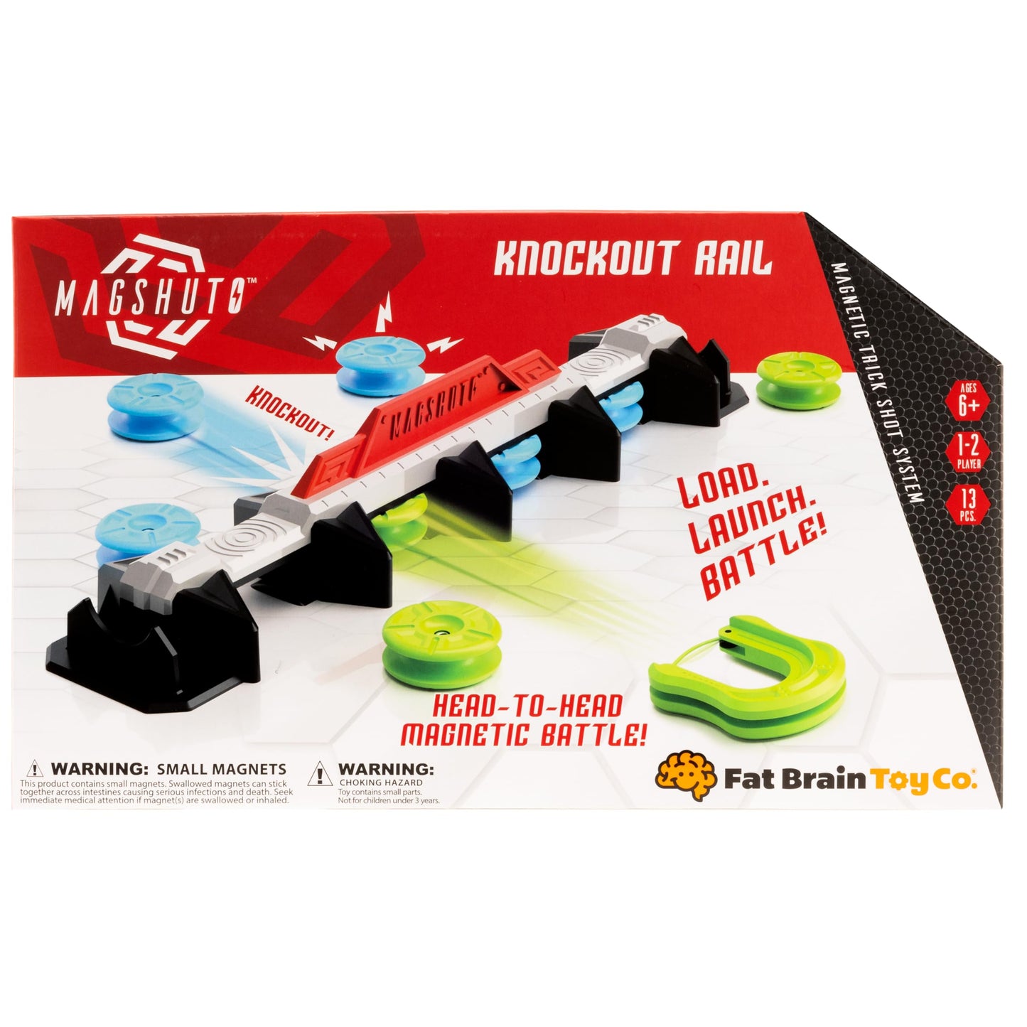 Fat Brain Toys Magshuto Knockout Rail – Magnetic Trick Shot Game for 6+