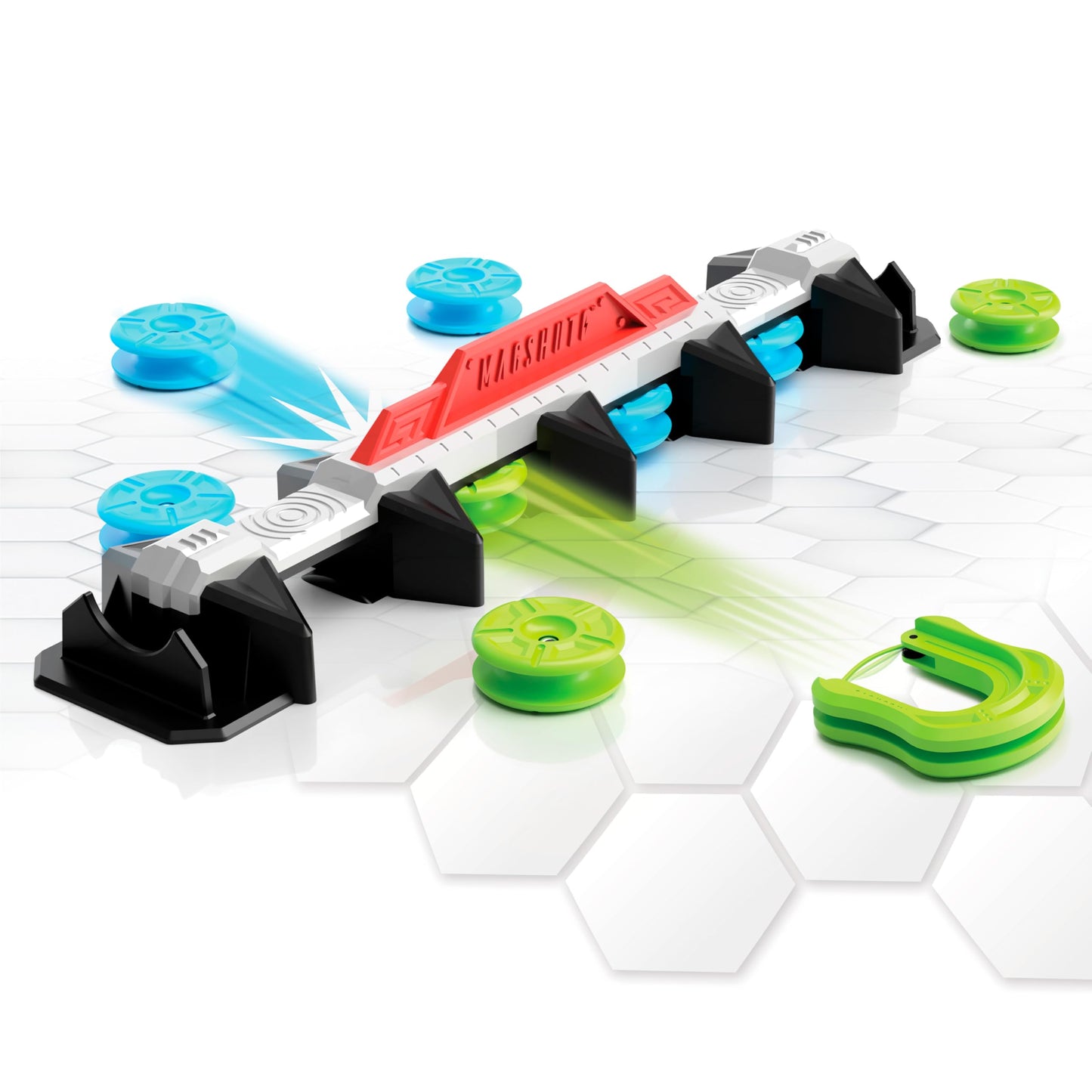 Fat Brain Toys Magshuto Knockout Rail – Magnetic Trick Shot Game for 6+